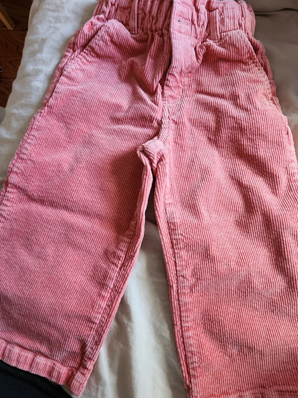 Ralph Lauren Cream Cable-Knit Cardigan with Pink Corduroy Pants - Kids